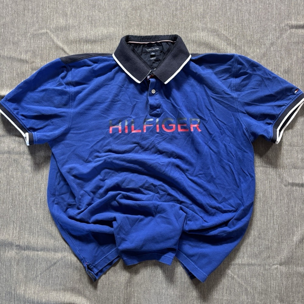 Blue Tommy Hilfiger Polo Shirt - 2XL